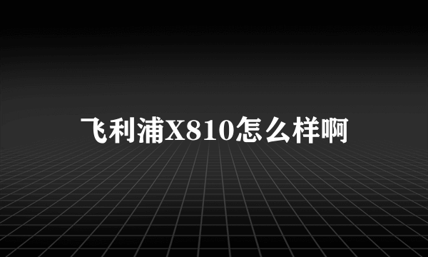 飞利浦X810怎么样啊