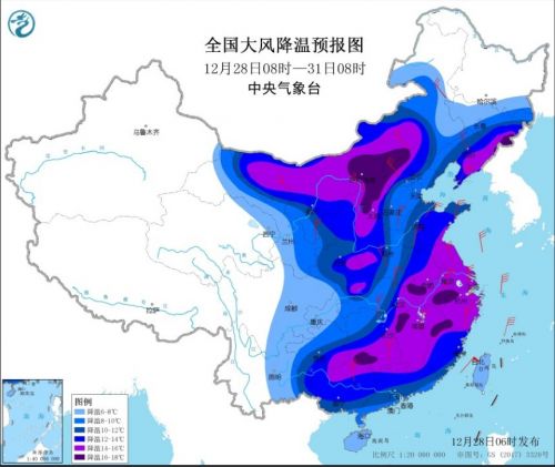 寒潮橙色预警，局地降温超16度，有哪些地区会迎来雨雪？