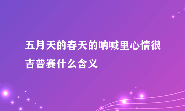 五月天的春天的呐喊里心情很吉普赛什么含义