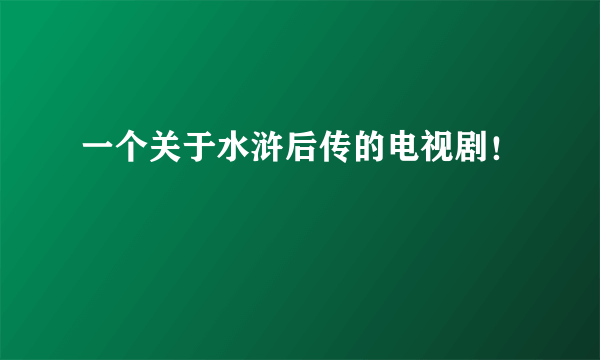 一个关于水浒后传的电视剧！