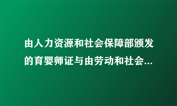 由人力资源和社会保障部颁发的育婴师证与由劳动和社会保障步颁发的育婴师证在用上有什么区别？哪个更权威