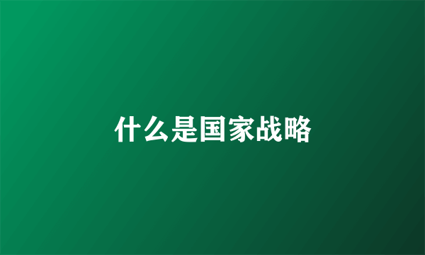 什么是国家战略