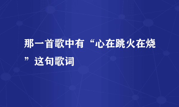 那一首歌中有“心在跳火在烧”这句歌词