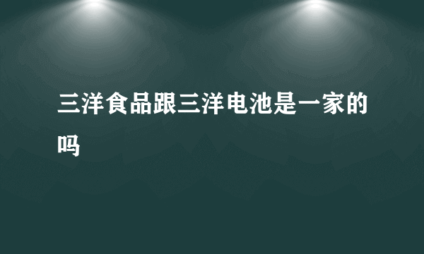 三洋食品跟三洋电池是一家的吗