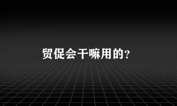 贸促会干嘛用的？