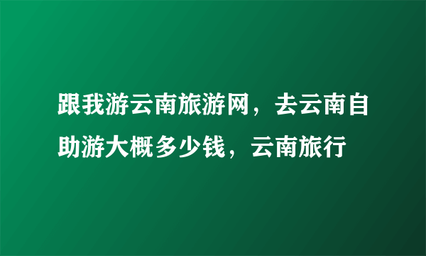 跟我游云南旅游网，去云南自助游大概多少钱，云南旅行