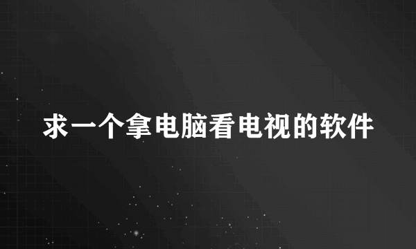 求一个拿电脑看电视的软件