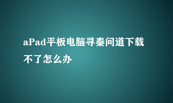 aPad平板电脑寻秦问道下载不了怎么办