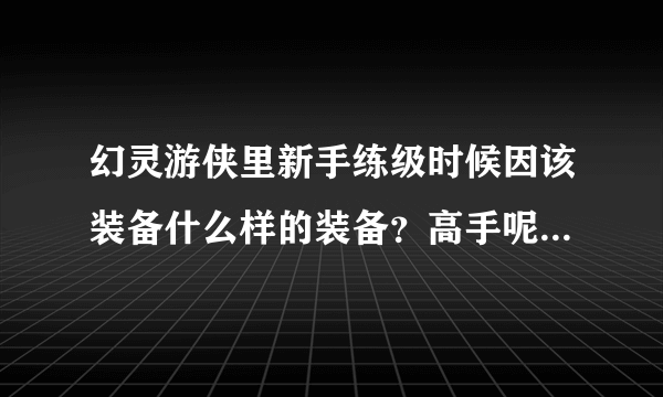 幻灵游侠里新手练级时候因该装备什么样的装备？高手呢用什么好呢