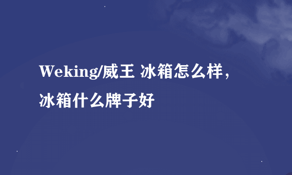 Weking/威王 冰箱怎么样，冰箱什么牌子好