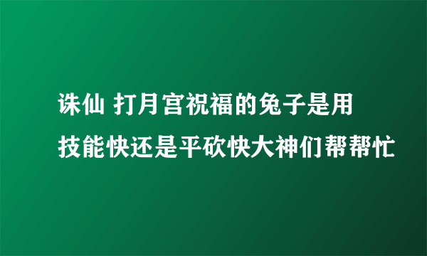 诛仙 打月宫祝福的兔子是用技能快还是平砍快大神们帮帮忙