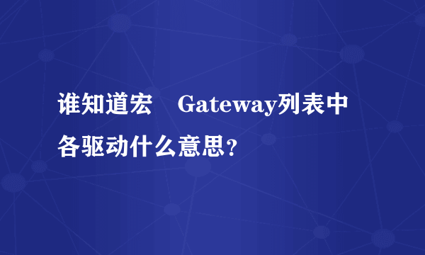 谁知道宏碁Gateway列表中各驱动什么意思？