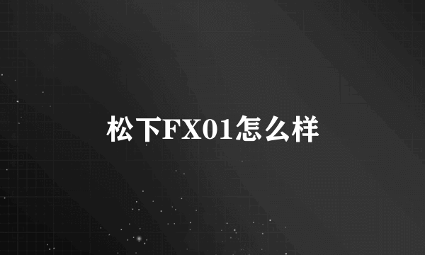 松下FX01怎么样