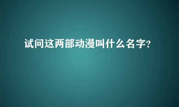 试问这两部动漫叫什么名字？