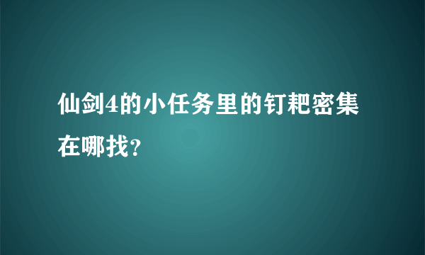 仙剑4的小任务里的钉耙密集在哪找？