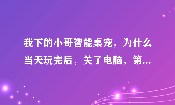 我下的小哥智能桌宠，为什么当天玩完后，关了电脑，第二次就打不开了？