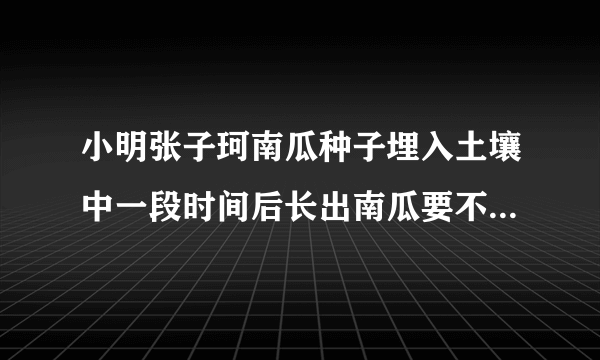 小明张子珂南瓜种子埋入土壤中一段时间后长出南瓜要不要这种属于哪种生殖方式为什么