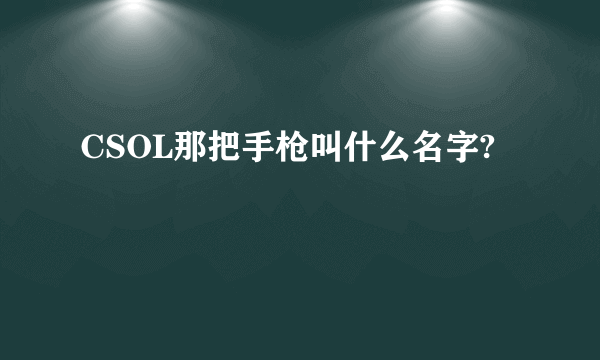 CSOL那把手枪叫什么名字?