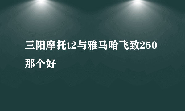 三阳摩托t2与雅马哈飞致250那个好