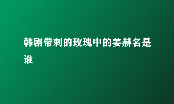 韩剧带刺的玫瑰中的姜赫名是谁