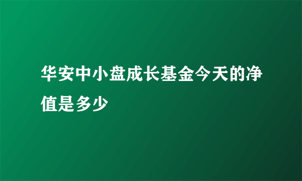 华安中小盘成长基金今天的净值是多少