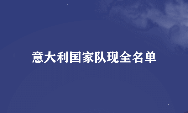 意大利国家队现全名单