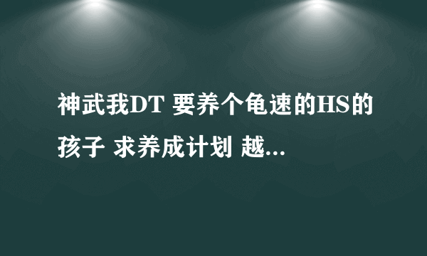 神武我DT 要养个龟速的HS的孩子 求养成计划 越完整越好 谢谢了