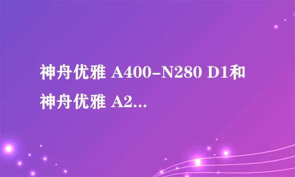 神舟优雅 A400-N280 D1和神舟优雅 A200-D2500 D1谁快？