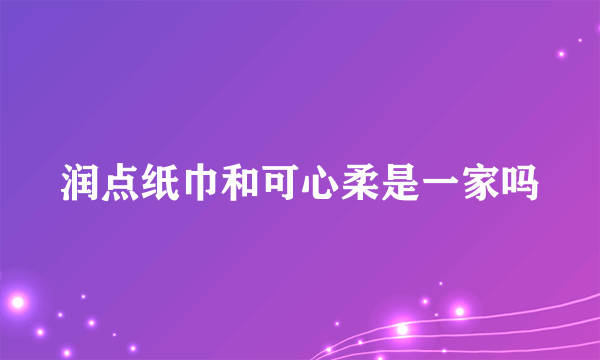 润点纸巾和可心柔是一家吗