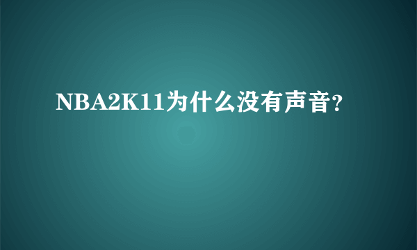 NBA2K11为什么没有声音？