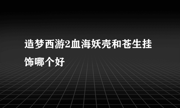 造梦西游2血海妖壳和苍生挂饰哪个好