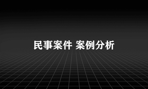 民事案件 案例分析