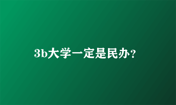 3b大学一定是民办？