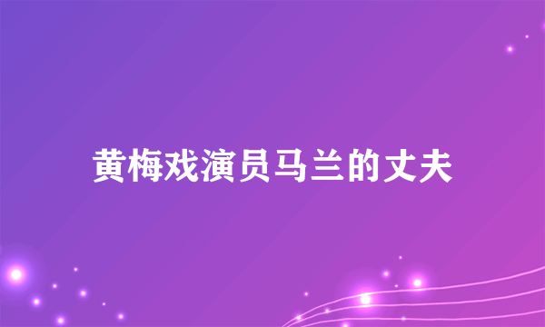 黄梅戏演员马兰的丈夫