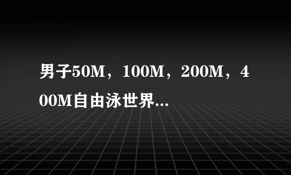 男子50M，100M，200M，400M自由泳世界纪录都是谁保持的？