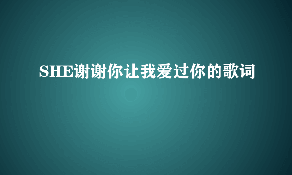 SHE谢谢你让我爱过你的歌词