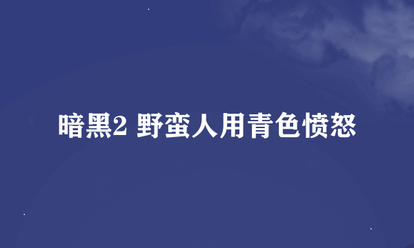 暗黑2 野蛮人用青色愤怒