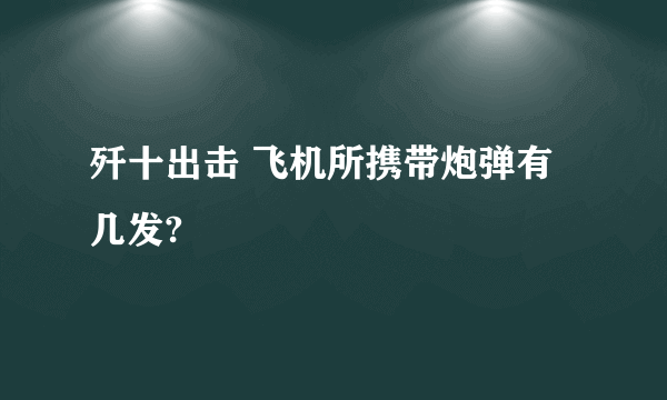 歼十出击 飞机所携带炮弹有几发?