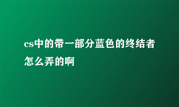 cs中的带一部分蓝色的终结者怎么弄的啊