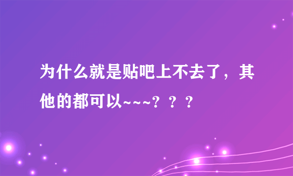 为什么就是贴吧上不去了，其他的都可以~~~？？？