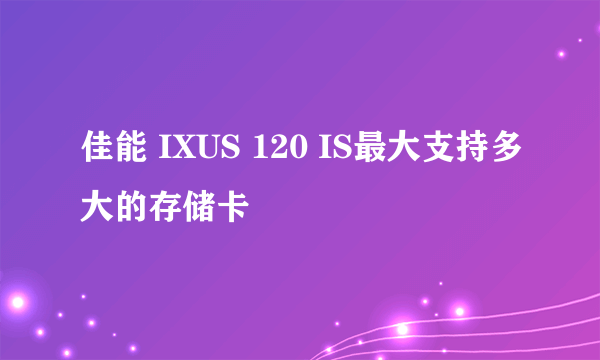 佳能 IXUS 120 IS最大支持多大的存储卡