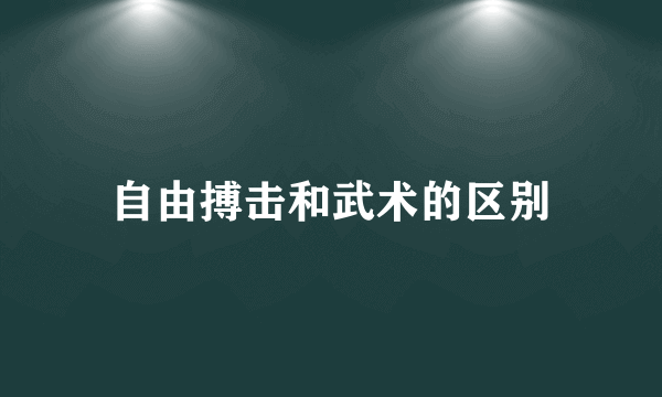 自由搏击和武术的区别