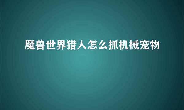 魔兽世界猎人怎么抓机械宠物