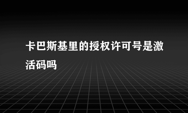 卡巴斯基里的授权许可号是激活码吗