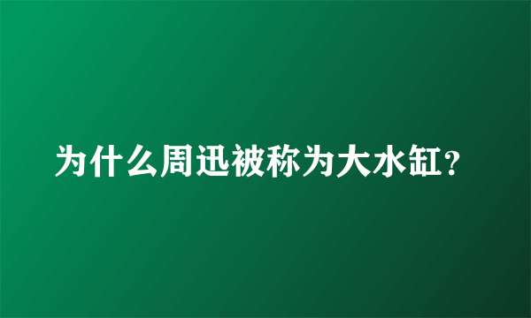 为什么周迅被称为大水缸？