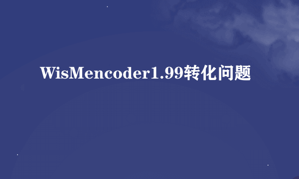 WisMencoder1.99转化问题