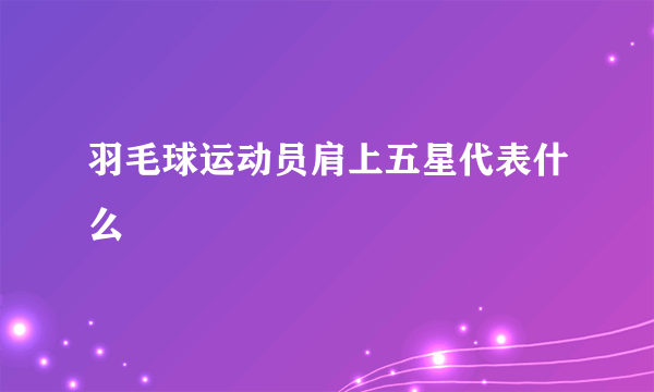 羽毛球运动员肩上五星代表什么