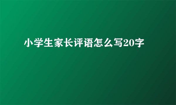 小学生家长评语怎么写20字