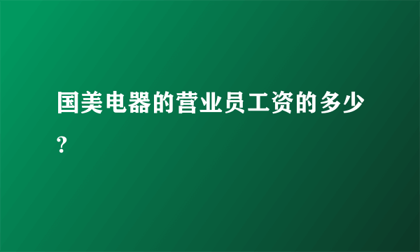 国美电器的营业员工资的多少?