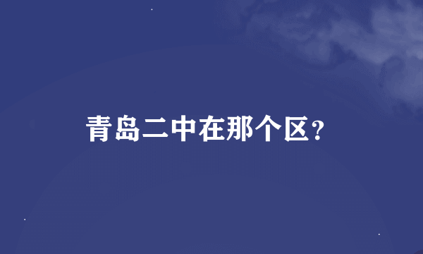 青岛二中在那个区？